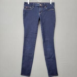 Express Blue Skinny Jeans Leggings Women's Size 4 Stretch Jegging Dark Denim Zip